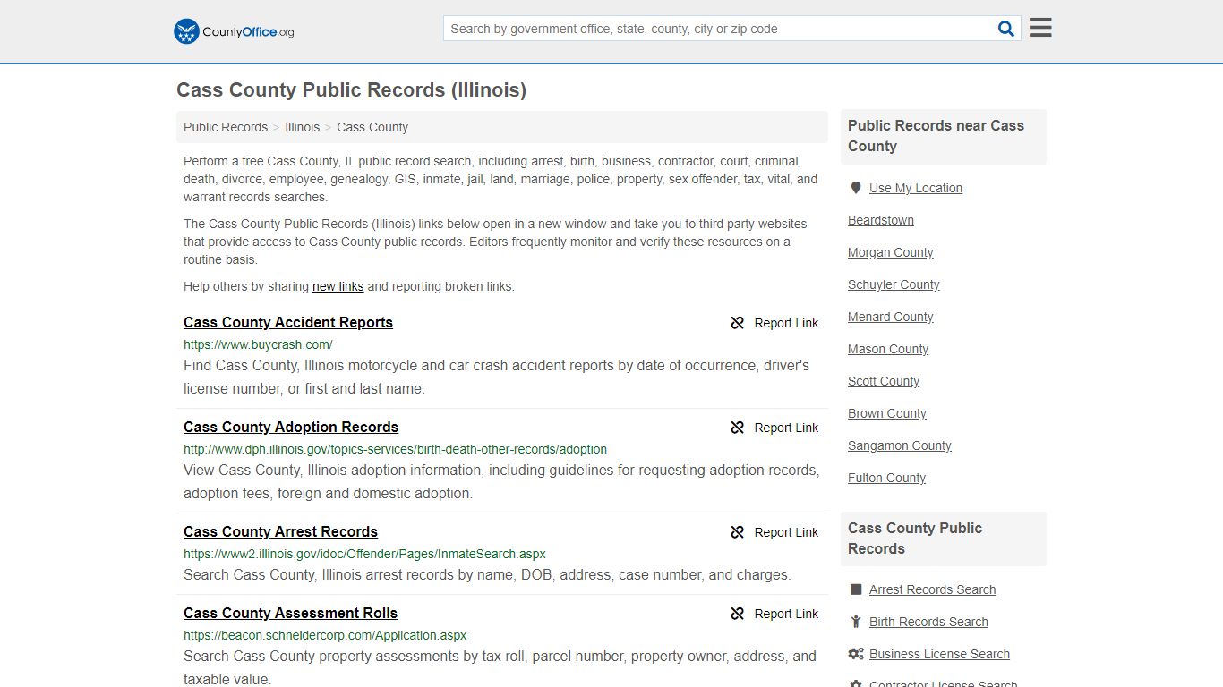 Public Records - Cass County, IL (Business, Criminal, GIS ...